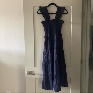 Quince navy midi dress